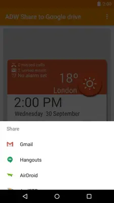 ADW Share to Google drive android App screenshot 0